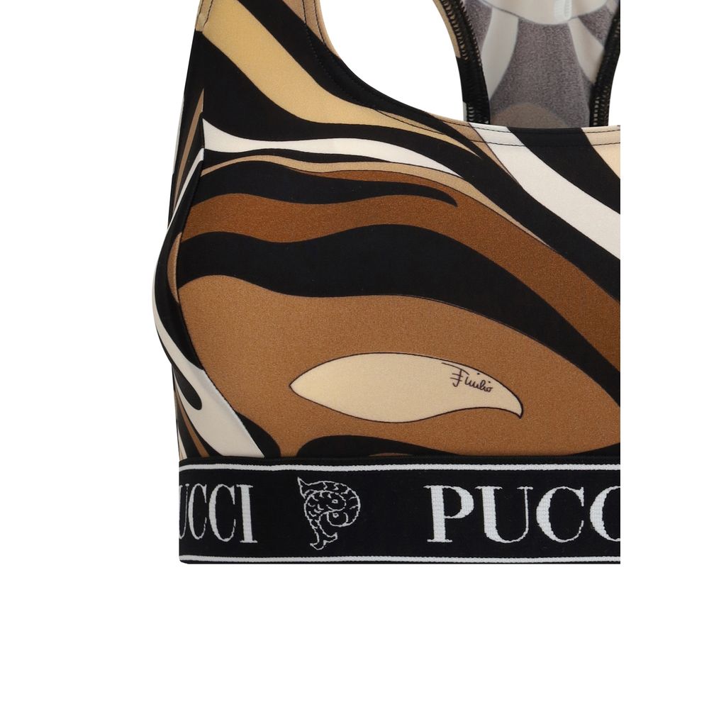 Emilio Pucci Buntes Polyamid-Sport-BH-Top