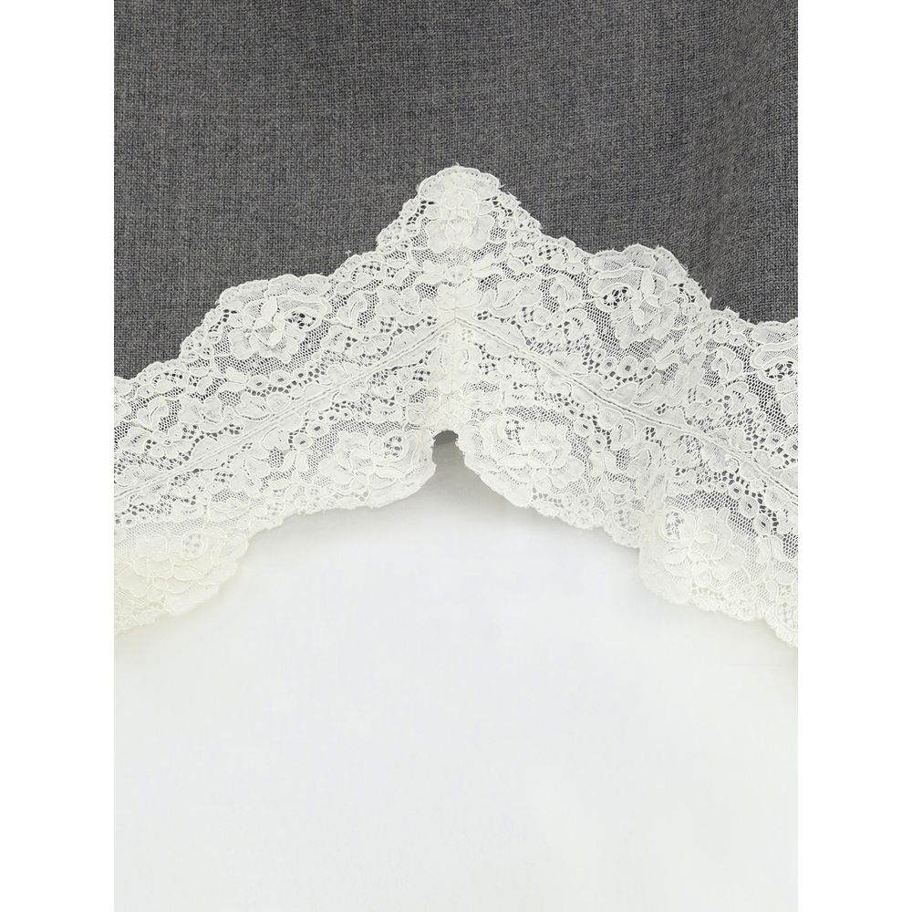 Jil Sander Grauer Polyester-Midi-Rock