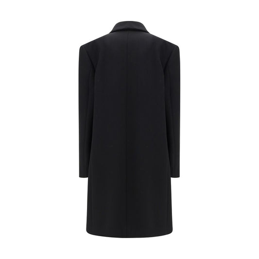 The Row Schwarzer Wollmantel aus Fleece