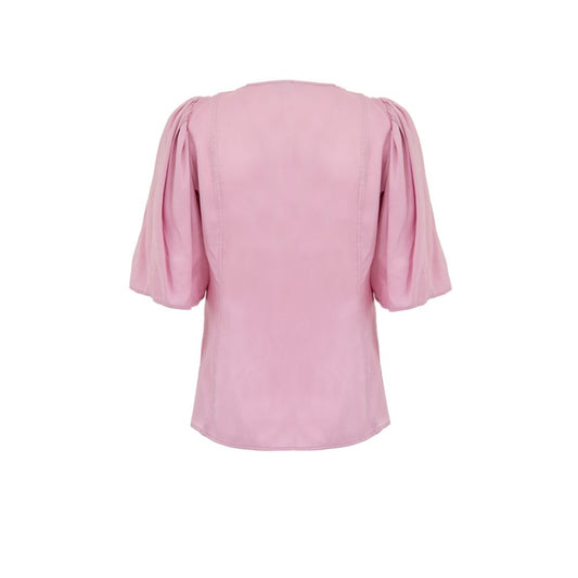 Ganni Satin-Trägershirts in Rosa