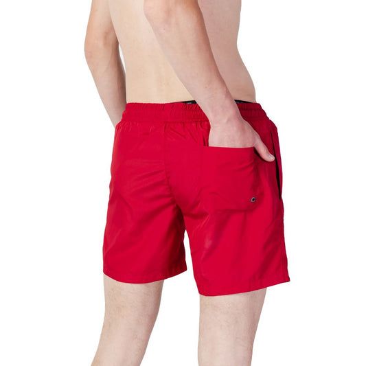 Trussardi Beachwear Rote Badeshorts aus Polyester