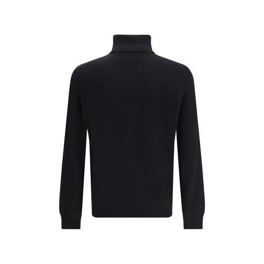 Aragona Cashmere Schwarzer Rollkragenpullover aus Merinowolle