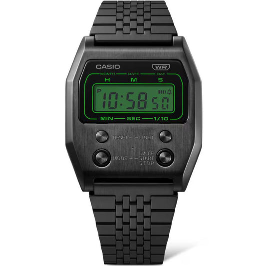 Casio Schwarze Edelstahl-Digitaluhr