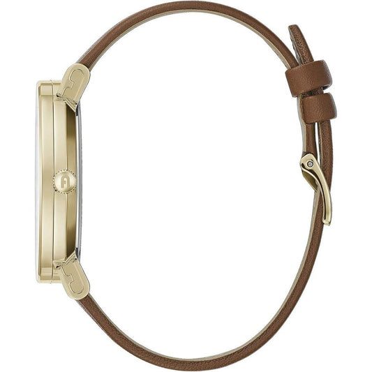 Furla Braune Leder-Dress-Uhr