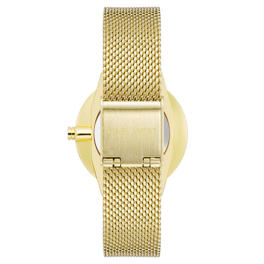 Nine West Goldene Armbanduhr aus Edelstahl