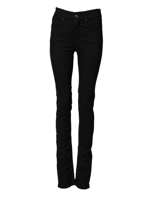 Armani Jeans Schwarze Mid-Waist-Jeans aus Stretch-Baumwolle