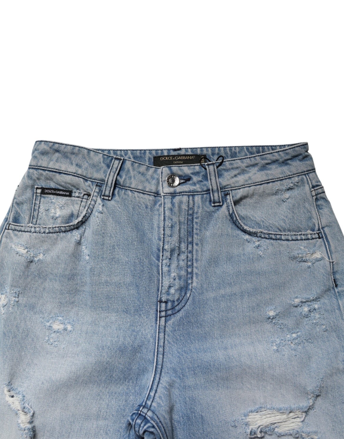 Dolce & Gabbana Hellblaue Destroyed Washed BOYFRIEND Jeans