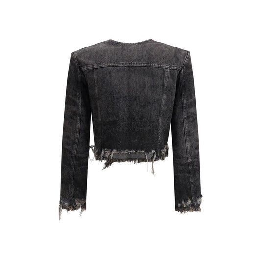 Diesel Graue Baumwoll-Hanf-Jeansjacke