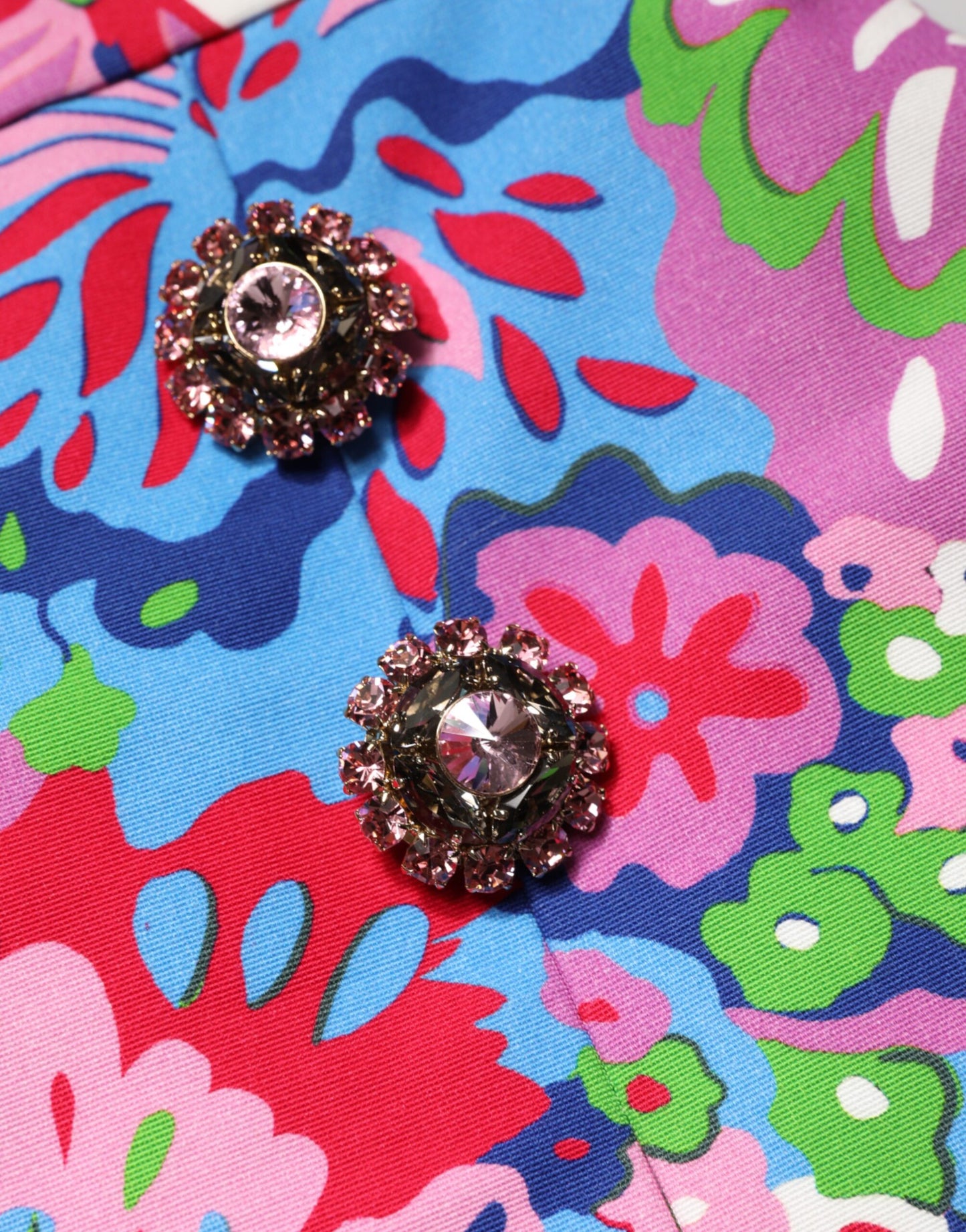 Dolce & Gabbana Bunte Blumen-Shorts mit Knöpfen und hoher Taille