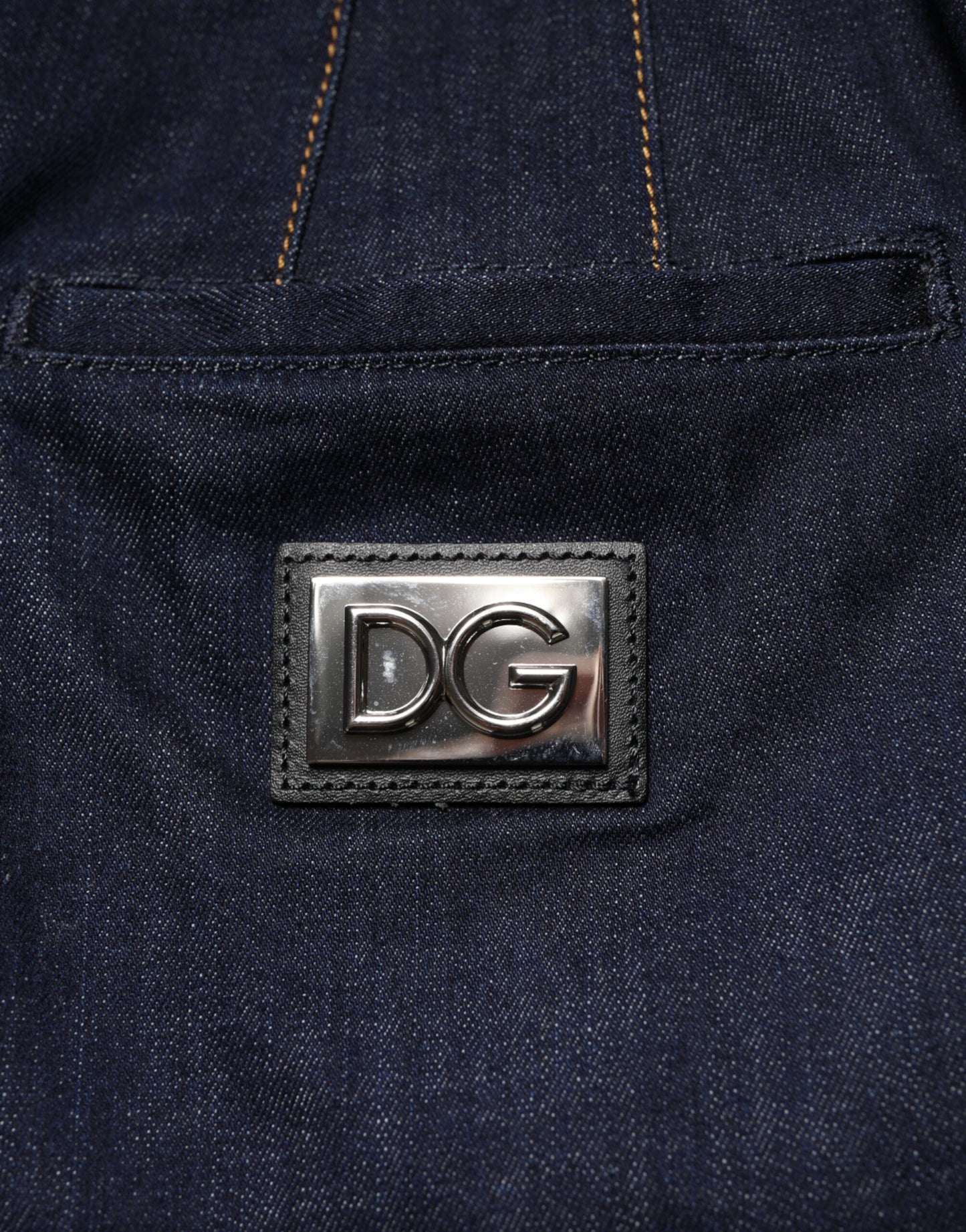 Dolce & Gabbana Dunkelblauer Baumwoll-A-Linien-Denim-Midi-Rock