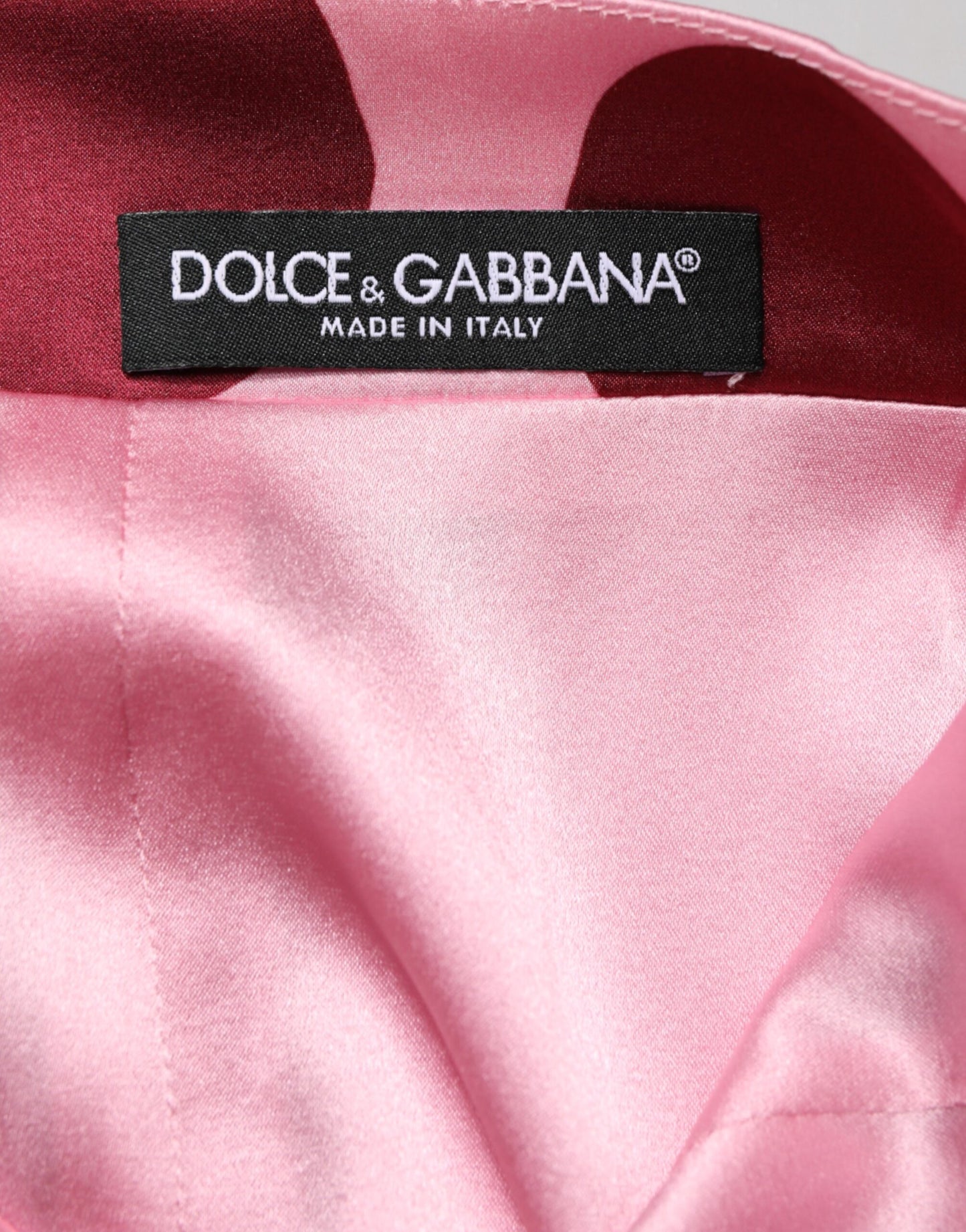 Dolce & Gabbana Rosa Seidenrock mit Polka Dots im Bleistift-Schnitt