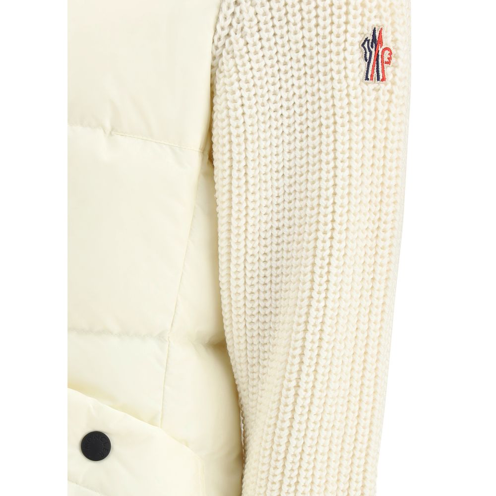 Moncler Grenoble Cremefarbener Polyamid-Mantel
