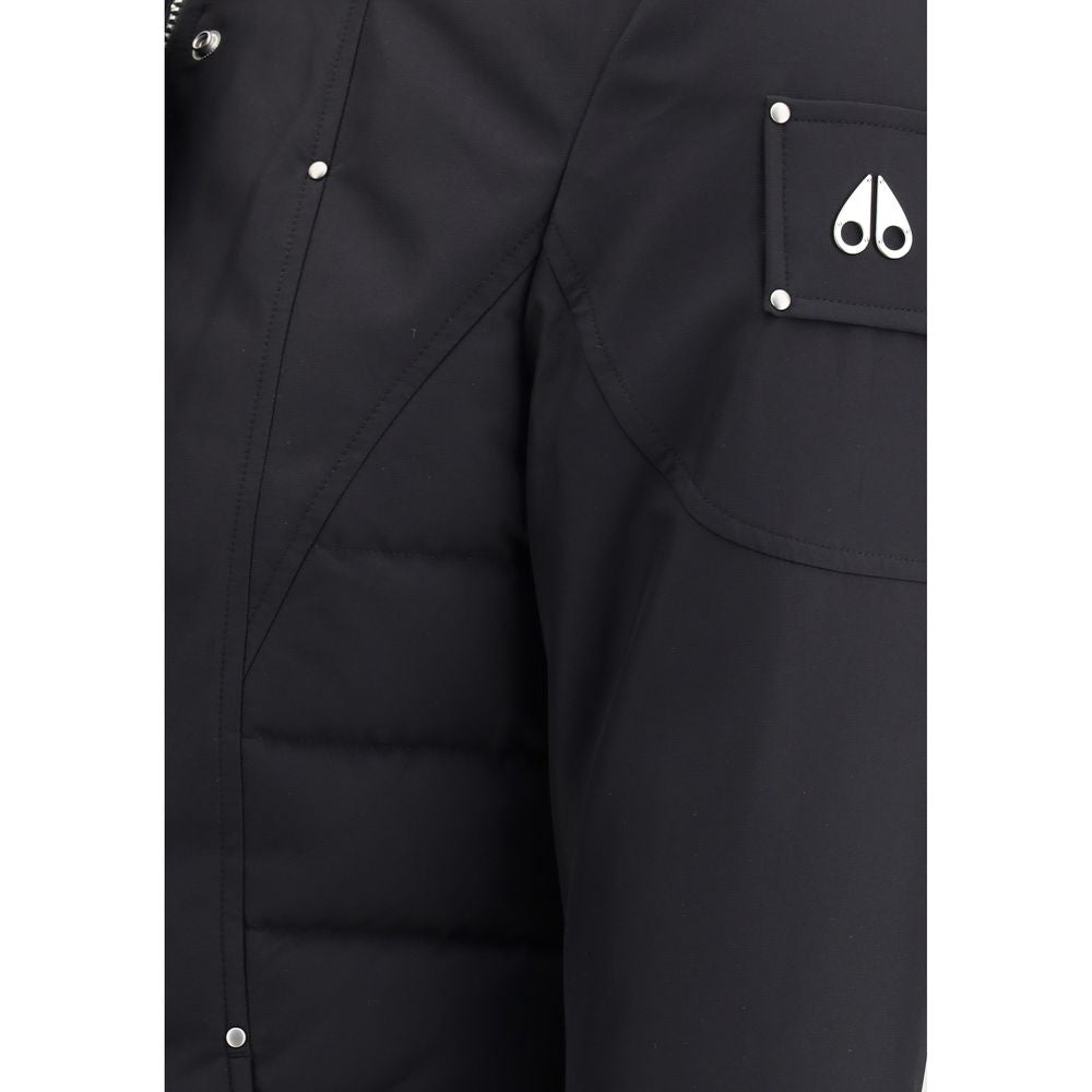 Moose Knuckles Schwarze Parka aus recyceltem Polyester