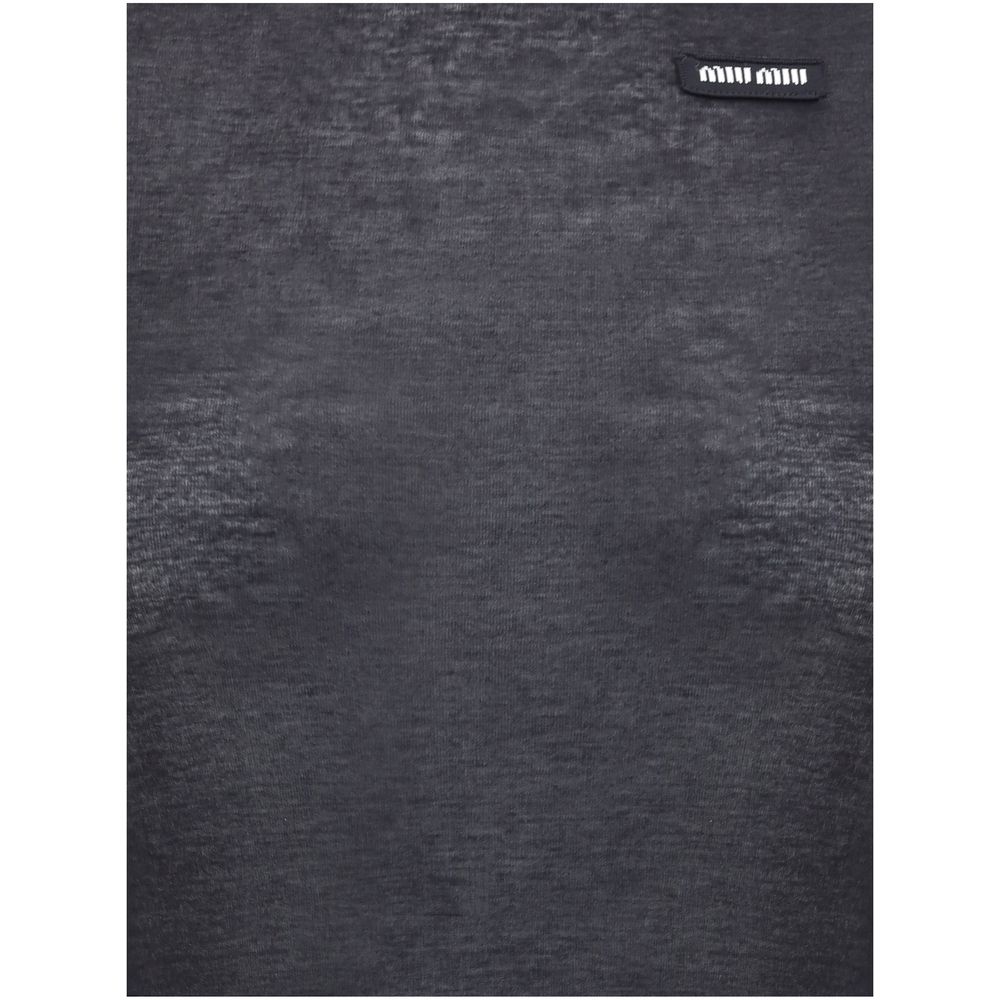 Miu Miu Schwarzes Baumwoll-Freizeitkleid