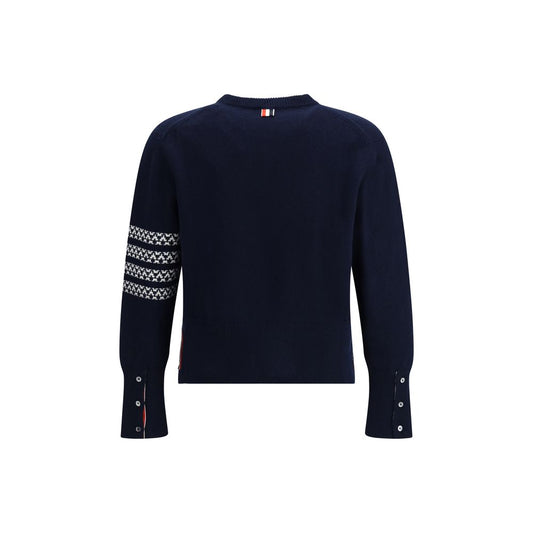 Thom Browne Blauer Fleece-Wollpullover