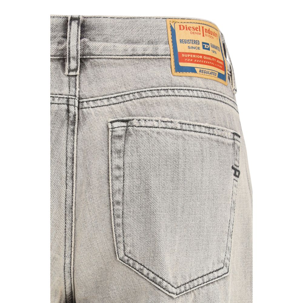 Diesel Graue Baumwoll-Jeans mit Schlag
