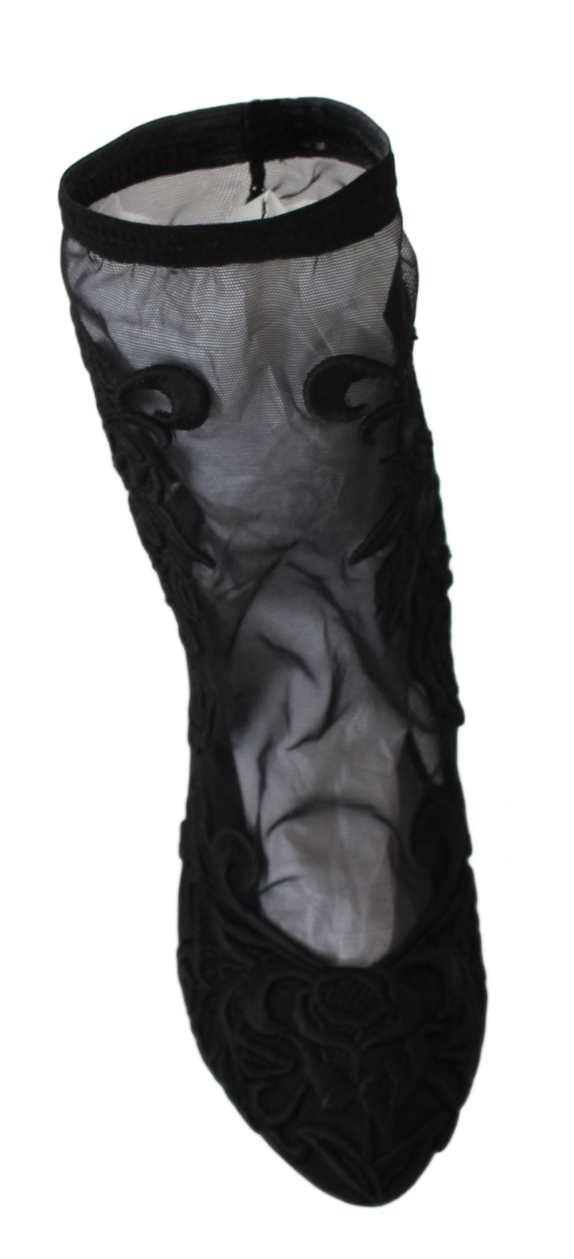 Dolce & Gabbana Schwarz Rosen Stilettos Booties Socken Schuhe