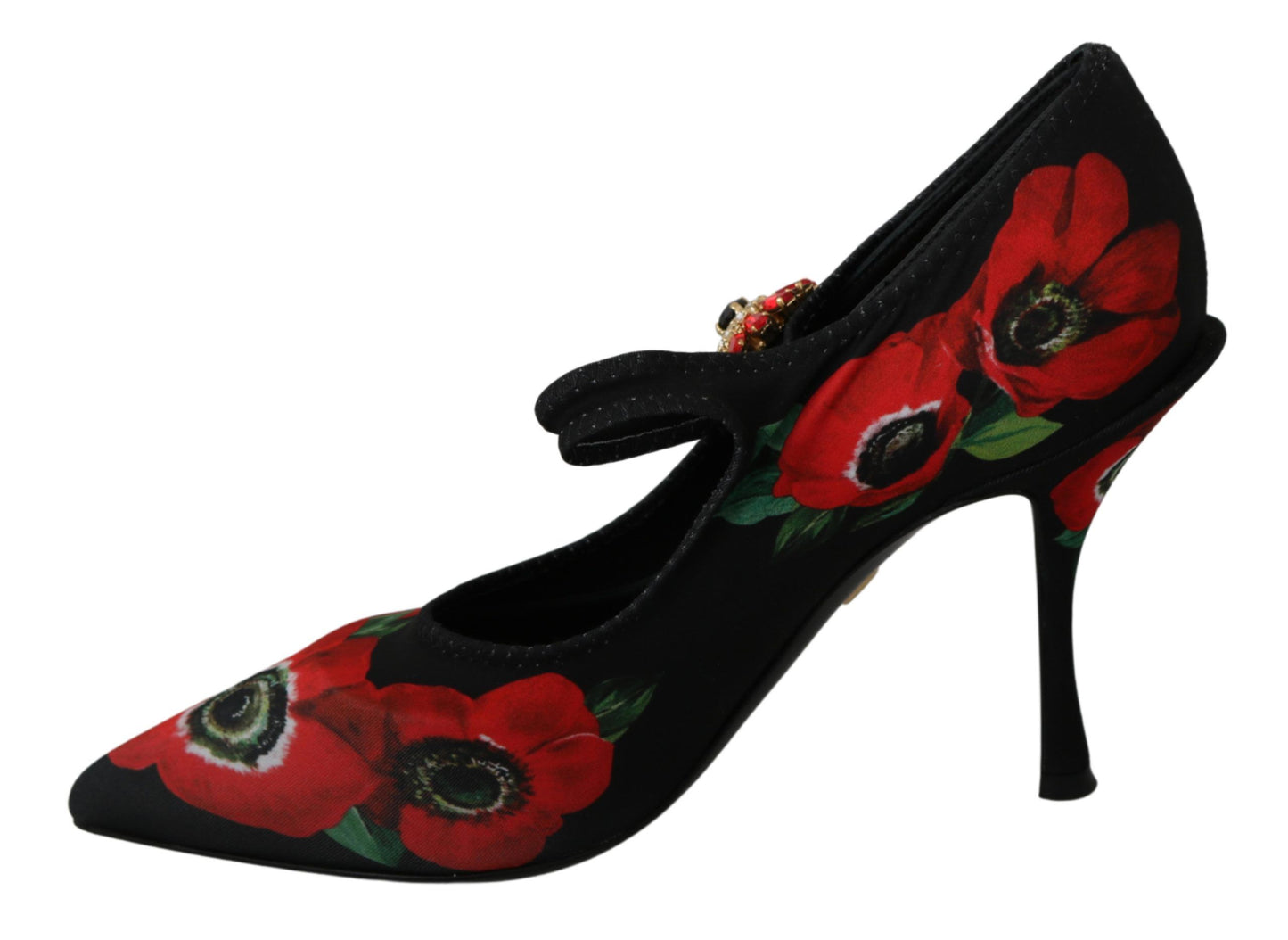 Dolce & Gabbana Schwarz Rot Floral Mary Janes Pumps Schuhe