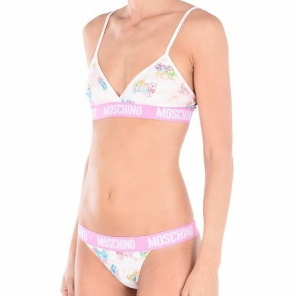 Moschino Weißes My Little Pony BH Briefs Set Zweiteiliger Bikini