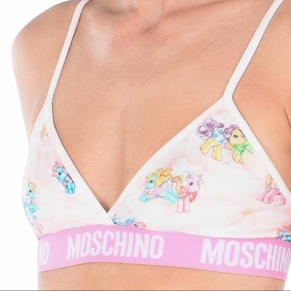 Moschino Weißes My Little Pony BH Briefs Set Zweiteiliger Bikini