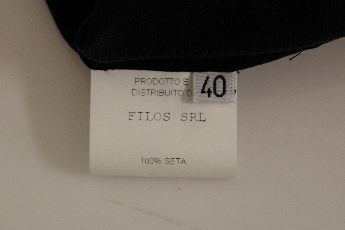 FILOS Schwarz-Bronze Seide Ärmellos Oben Etuikleid