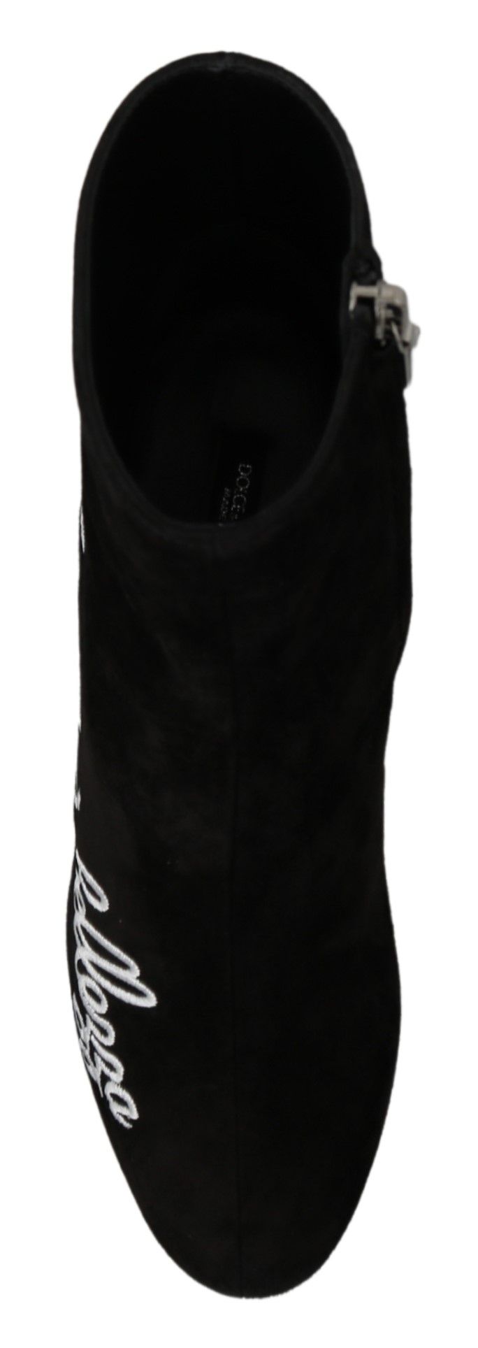 Dolce & Gabbana Schwarz Wildleder L'Amore E'Bellezza Stiefel Schuhe