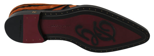 Dolce & Gabbana Orange Pony Haar Formal Kleid Broque Schuhe