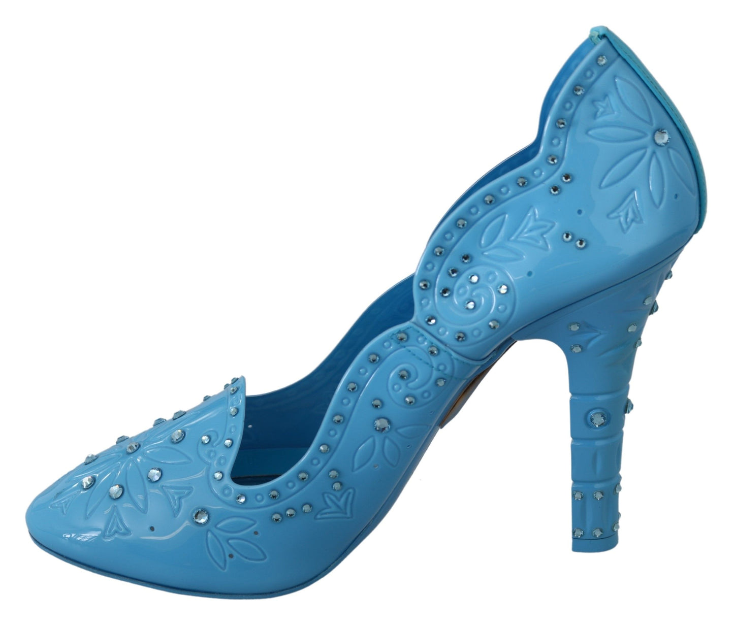 Dolce & Gabbana Blau Kristall Floral CINDERELLA Heels Schuhe