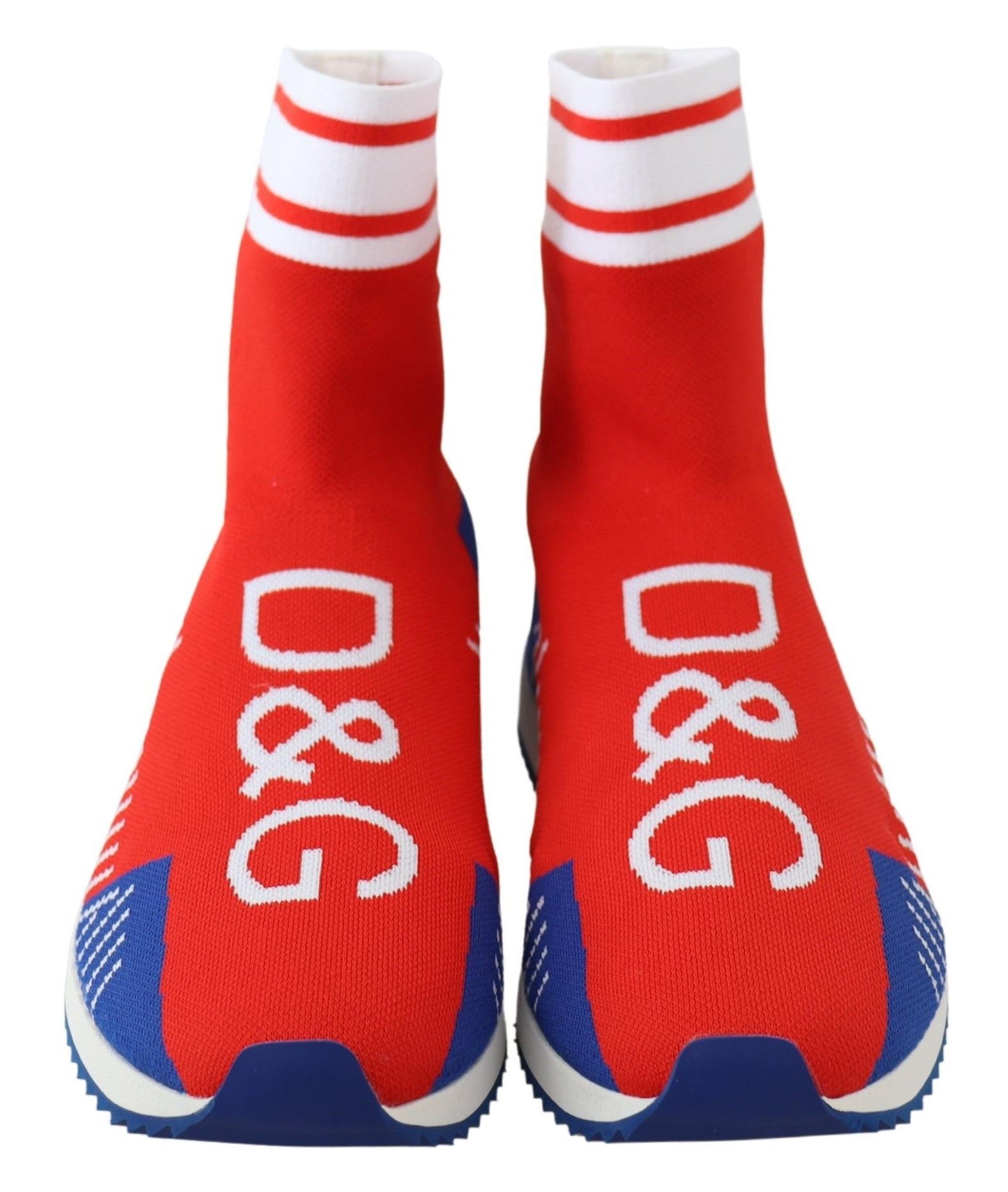 Dolce & Gabbana Blau Rot Sorrento Logo Turnschuhe Socken Schuhe