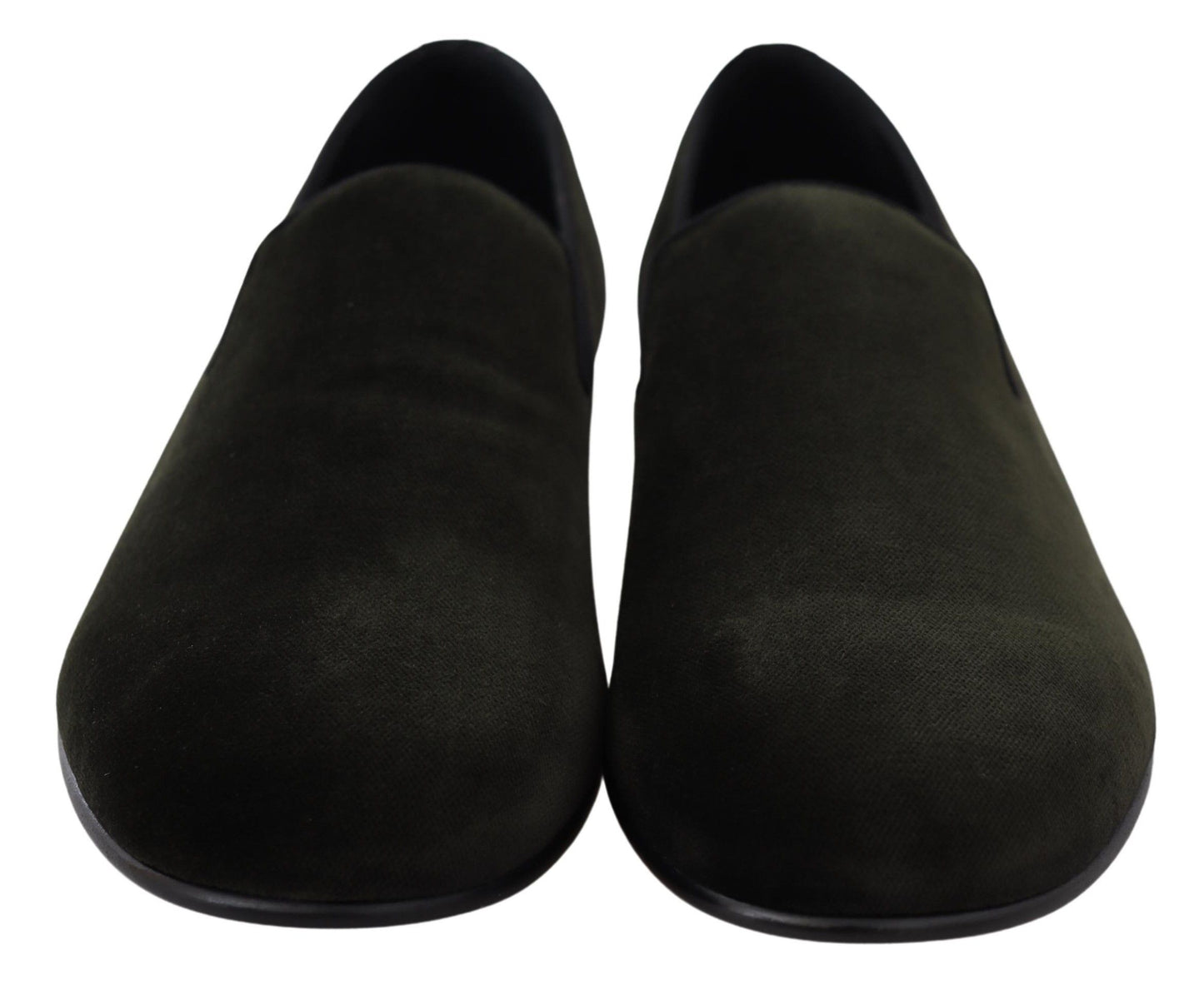 Dolce & Gabbana Grüner Samt Slip On Herren Loafers Schuhe
