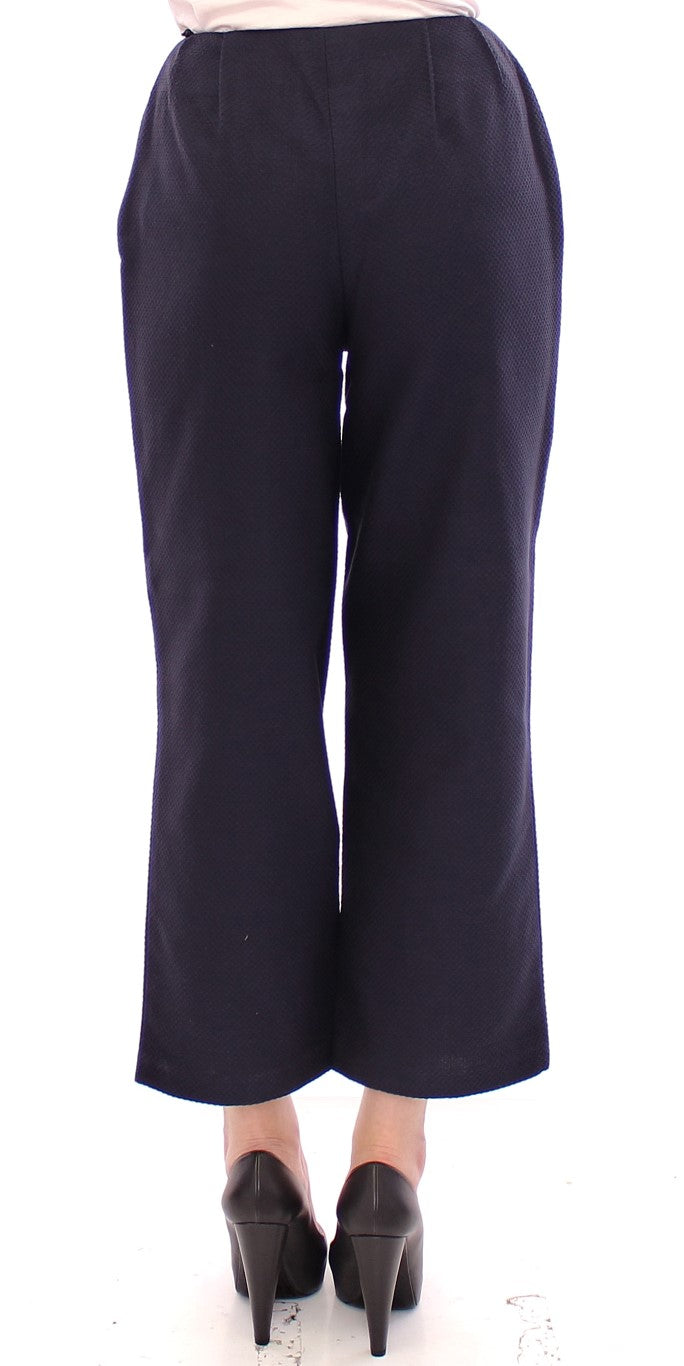Andrea Incontri Blaue Cropped-Hose aus Baumwolle