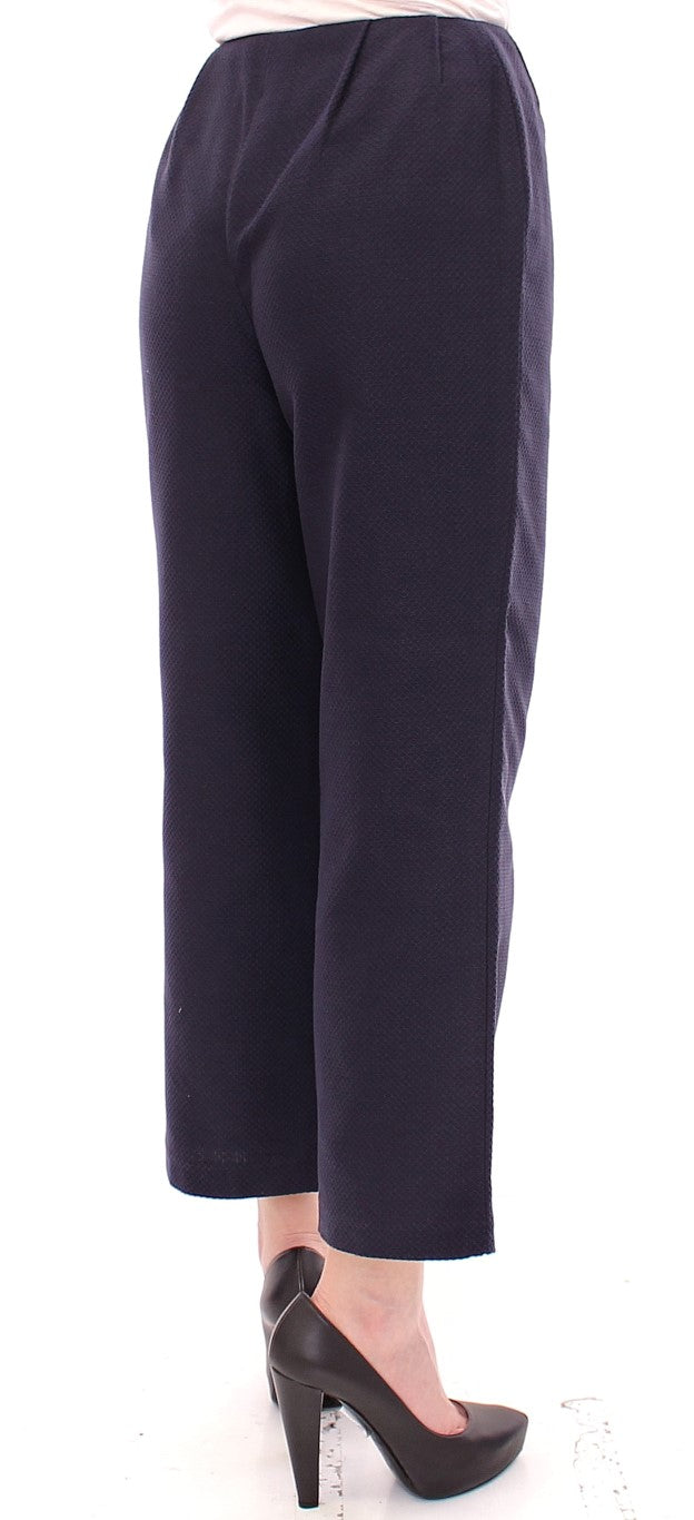 Andrea Incontri Blaue Cropped-Hose aus Baumwolle