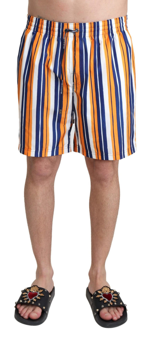Dolce & Gabbana Mehrfarbig gestreifte Beachwear Badeshorts