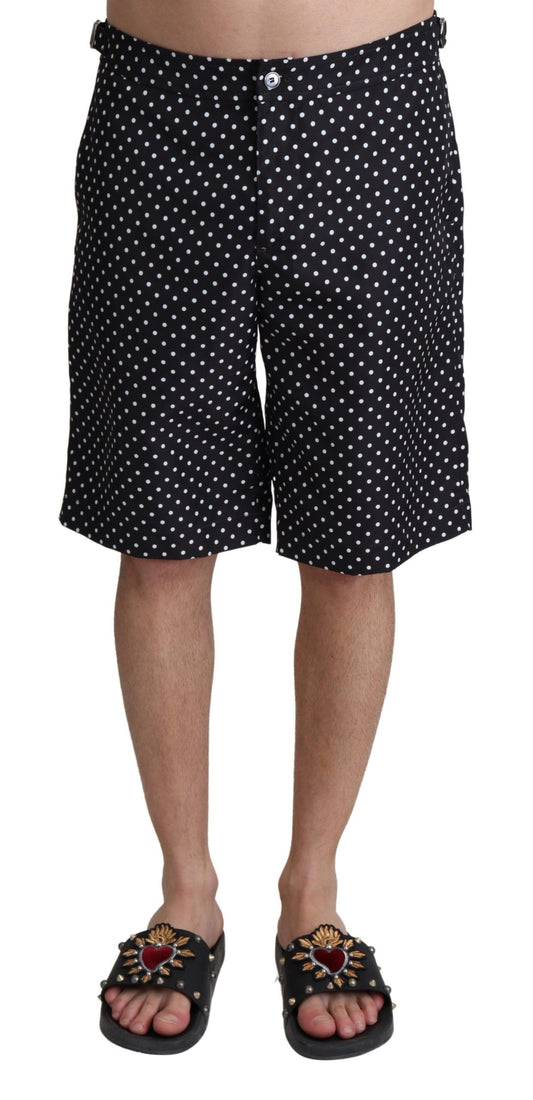 Dolce & Gabbana Schwarz Polka Dots Beachwear Shorts Bademode