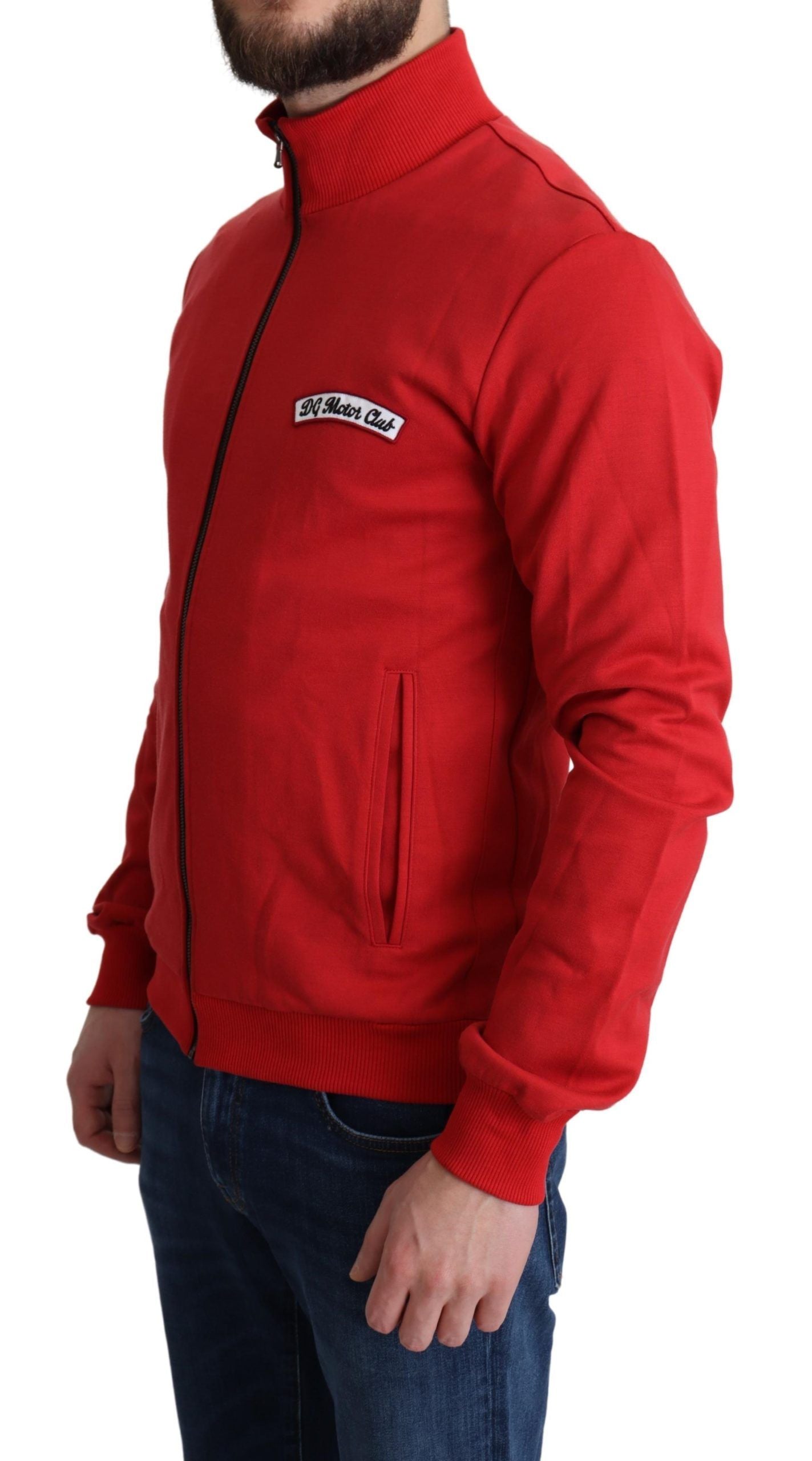 Dolce & Gabbana Rote DG Motor Club Strickjacke mit Reißverschluss