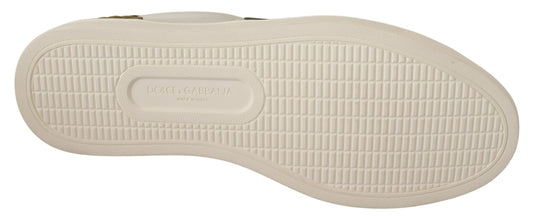 Dolce & Gabbana Weiß Wildleder Leder Herren Low Tops Turnschuhe