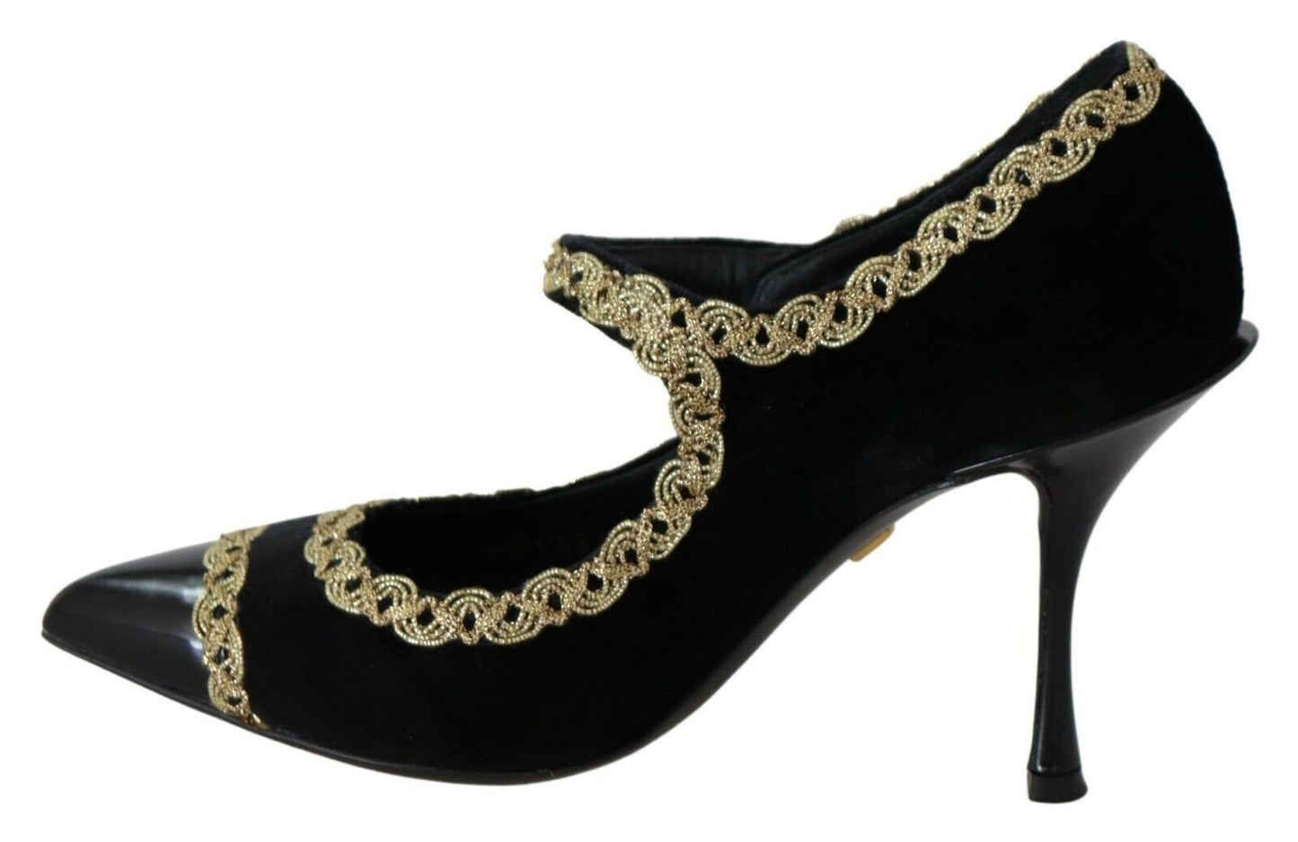 Dolce & Gabbana Schwarz verschönert Samt Mary Jane Pumps Schuhe