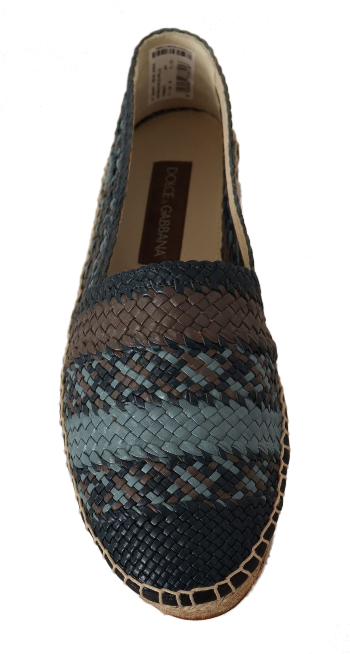 Dolce & Gabbana Blau Gray Slip On Buffalo Espadrille Schuhe