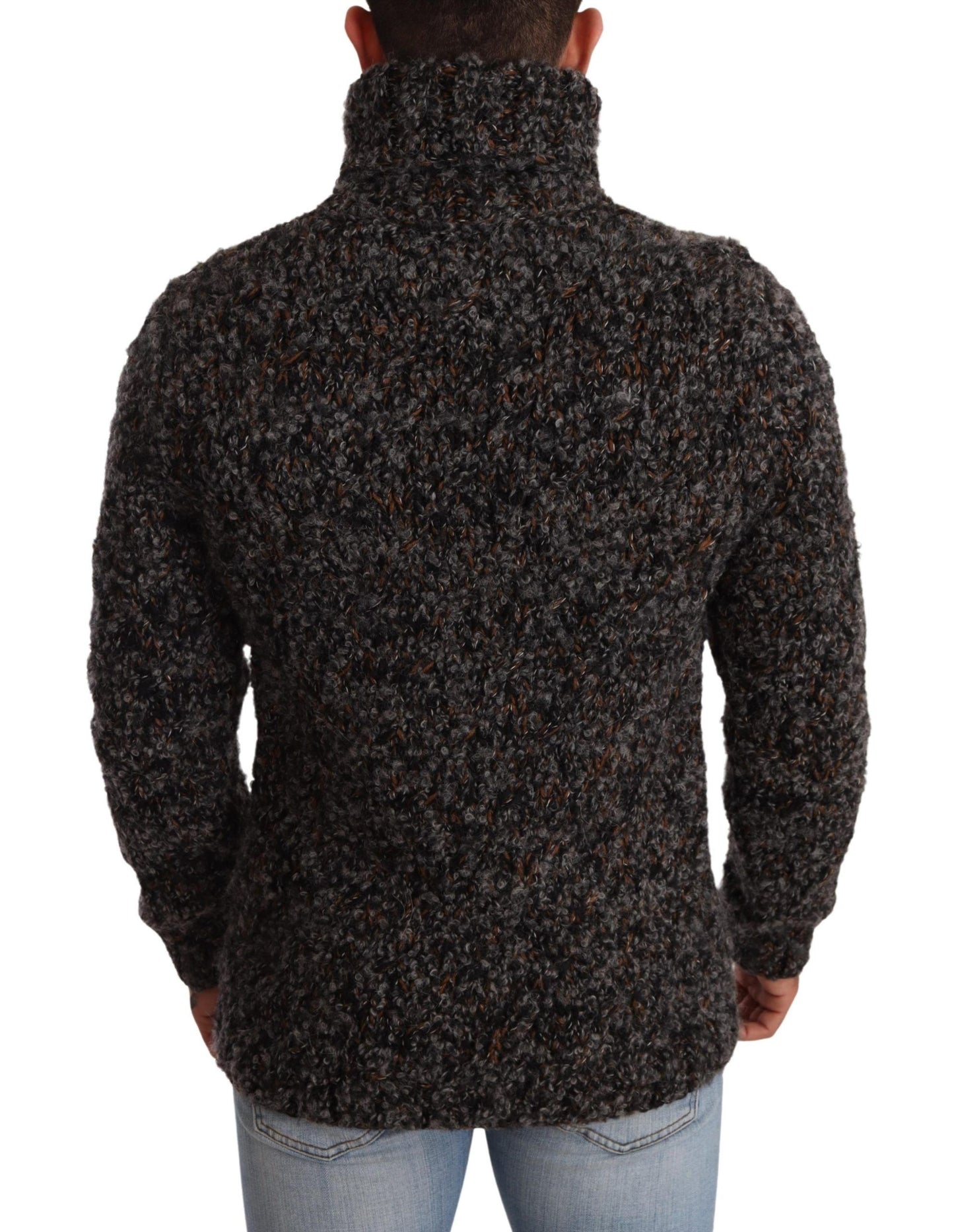 Dolce & Gabbana Grauer Rollkragenpullover aus Wollmischung