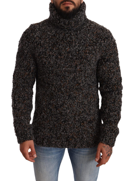 Dolce & Gabbana Grauer Rollkragenpullover aus Wollmischung