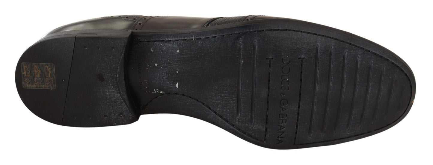 Dolce & Gabbana Braune Eidechsenhaut Leder Oxford Dress Schuhe