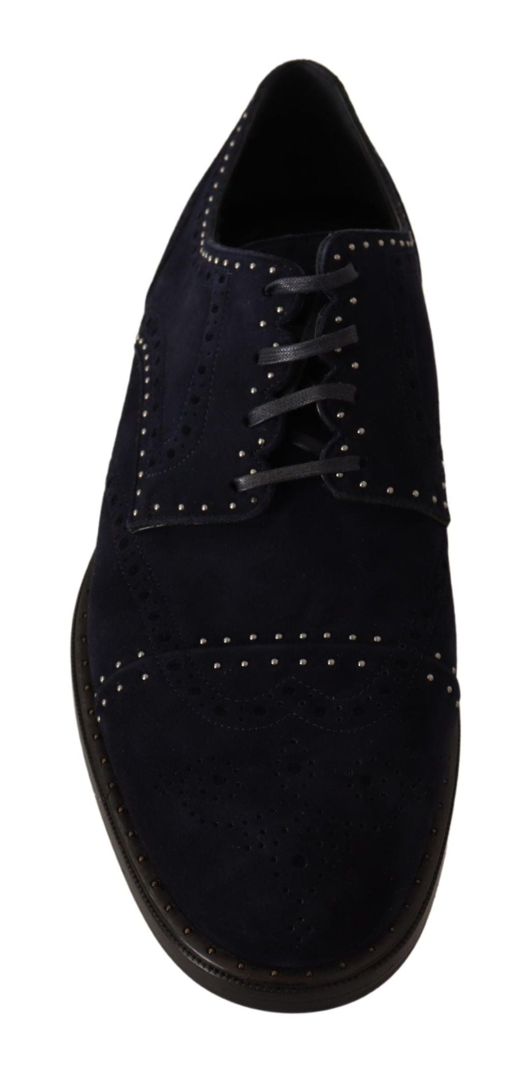 Dolce & Gabbana Blaue Derby-Schuhe aus Wildleder mit Nieten