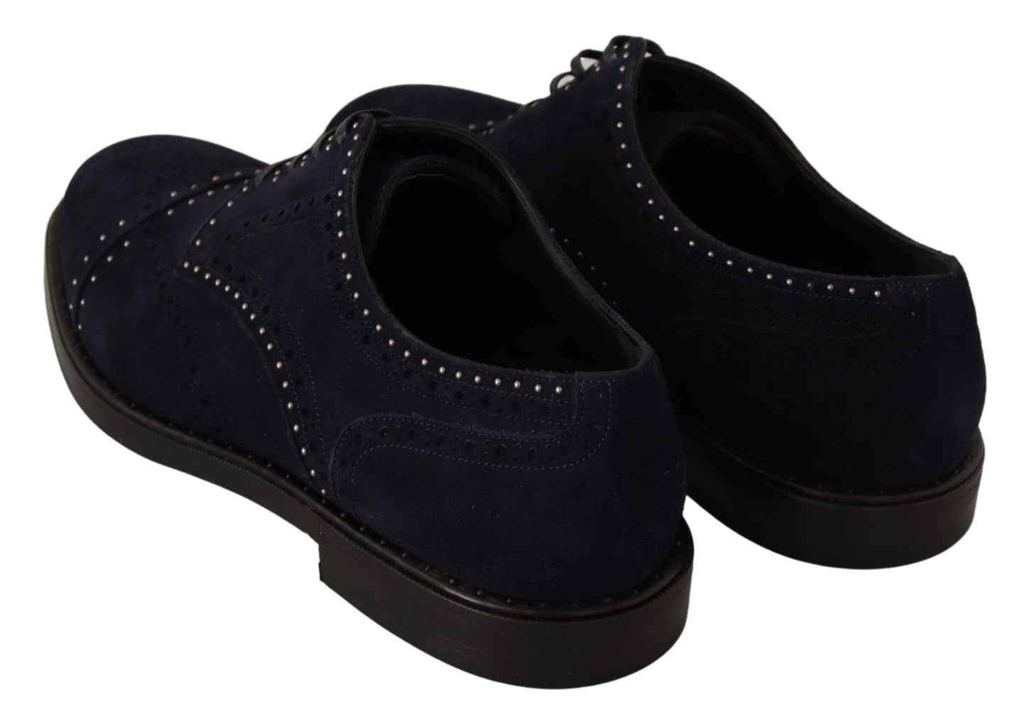 Dolce & Gabbana Blaue Derby-Schuhe aus Wildleder mit Nieten