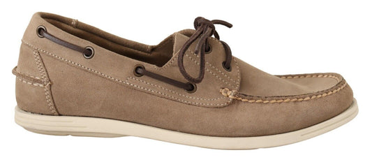 Pollini Beige Wildleder Low Top Mocassin Loafers Casual Männer Schuhe