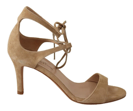 Maria Christina Beige Wildleder Riemchen Pumps Schuhe
