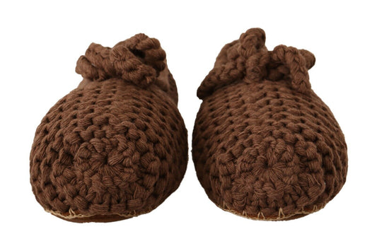 Dolce & Gabbana Braun Slip On Ballerina Flats Wolle stricken Schuhe