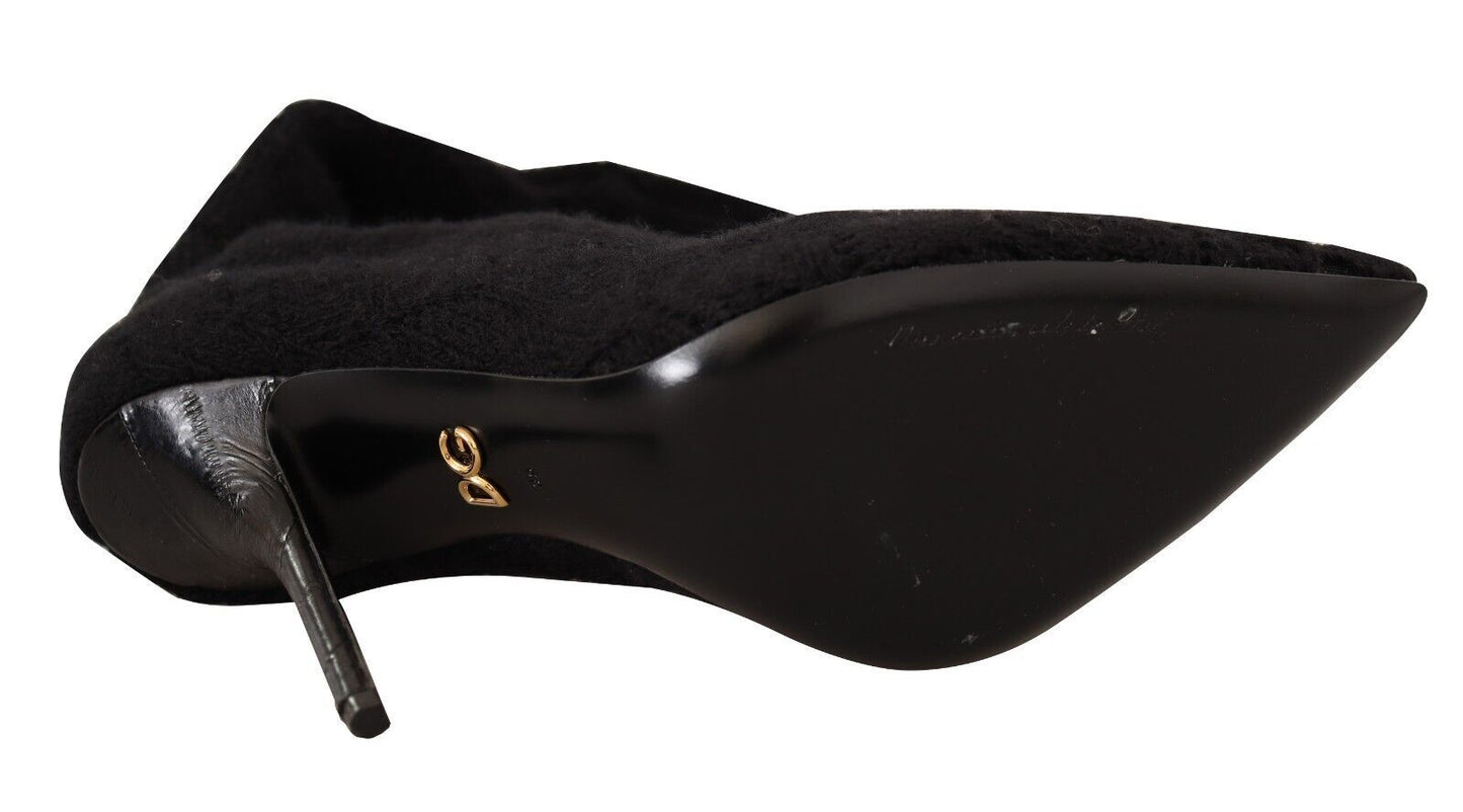 Dolce & Gabbana Schwarze Stretch-Socken Kniestrümpfe Schuhe