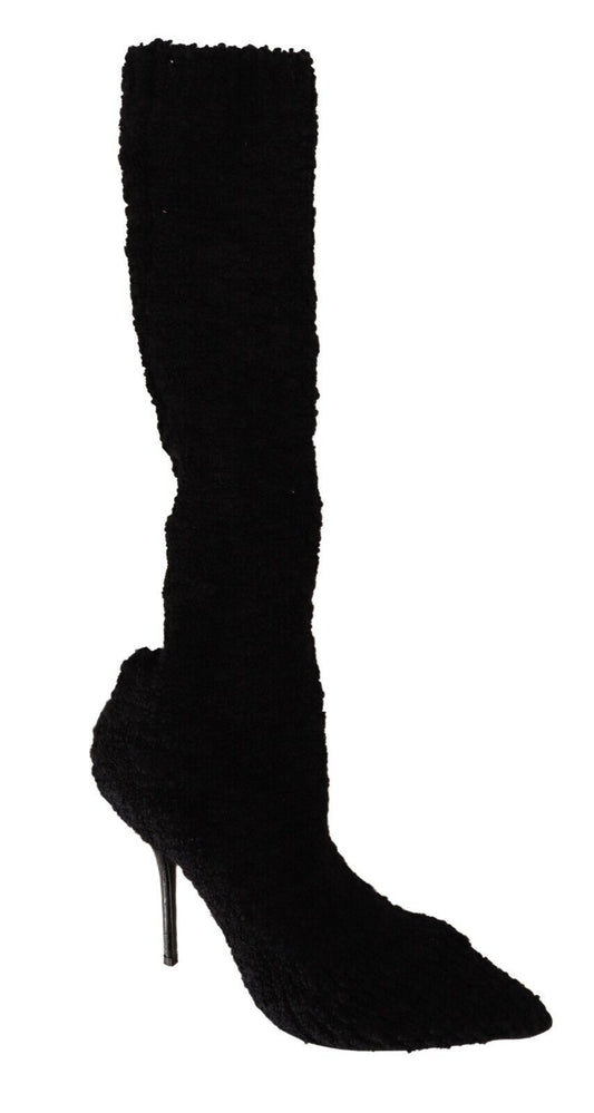 Dolce & Gabbana Schwarze Stretch-Socken Kniestrümpfe Schuhe