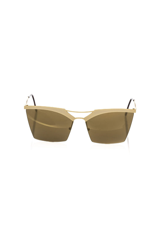 Frankie Morello Goldfarbene Sonnenbrille aus Metallfaser für Damen