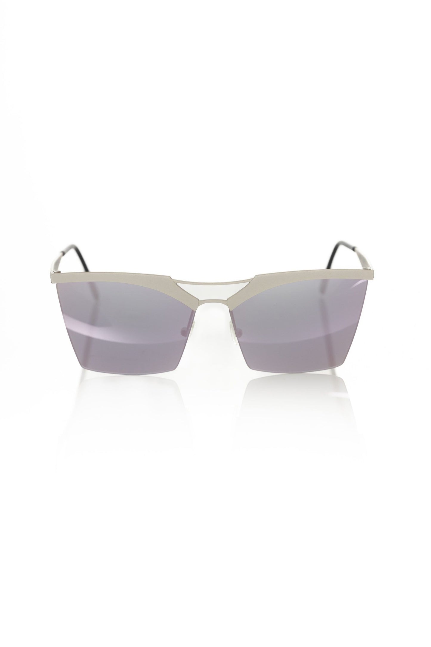 Frankie Morello Silberne Sonnenbrille für Damen im Metallic-Look
